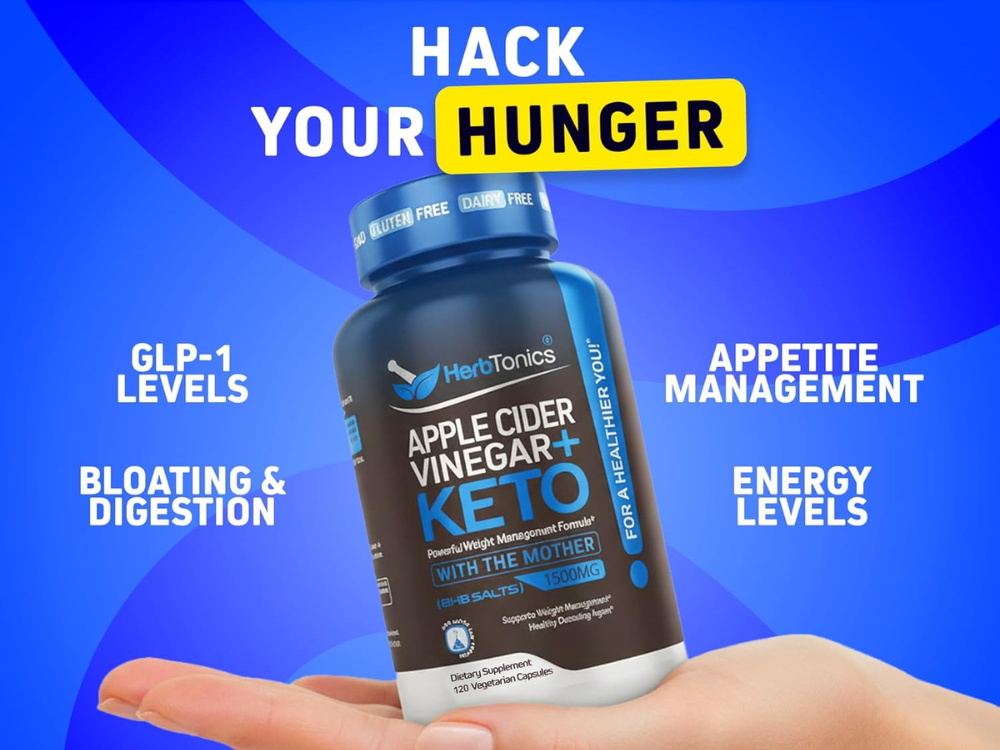 Herbtonics Apple Cider Vinegar + Keto BHB Review Natural Fat-Burning Keto Supplement for Weight Loss