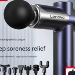 Lenovo Professional Massage Gun – Deep Tissue Percussion Massager with LED Touch Screen, 8 Heads & 99 Speeds for Muscle Recovery and Relaxation
